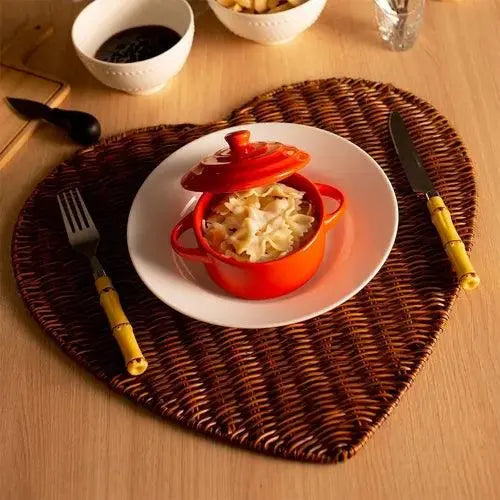 Mini Caçarola De Porcelana Farm Vermelha 5 Cm C/ Tampa Lyor