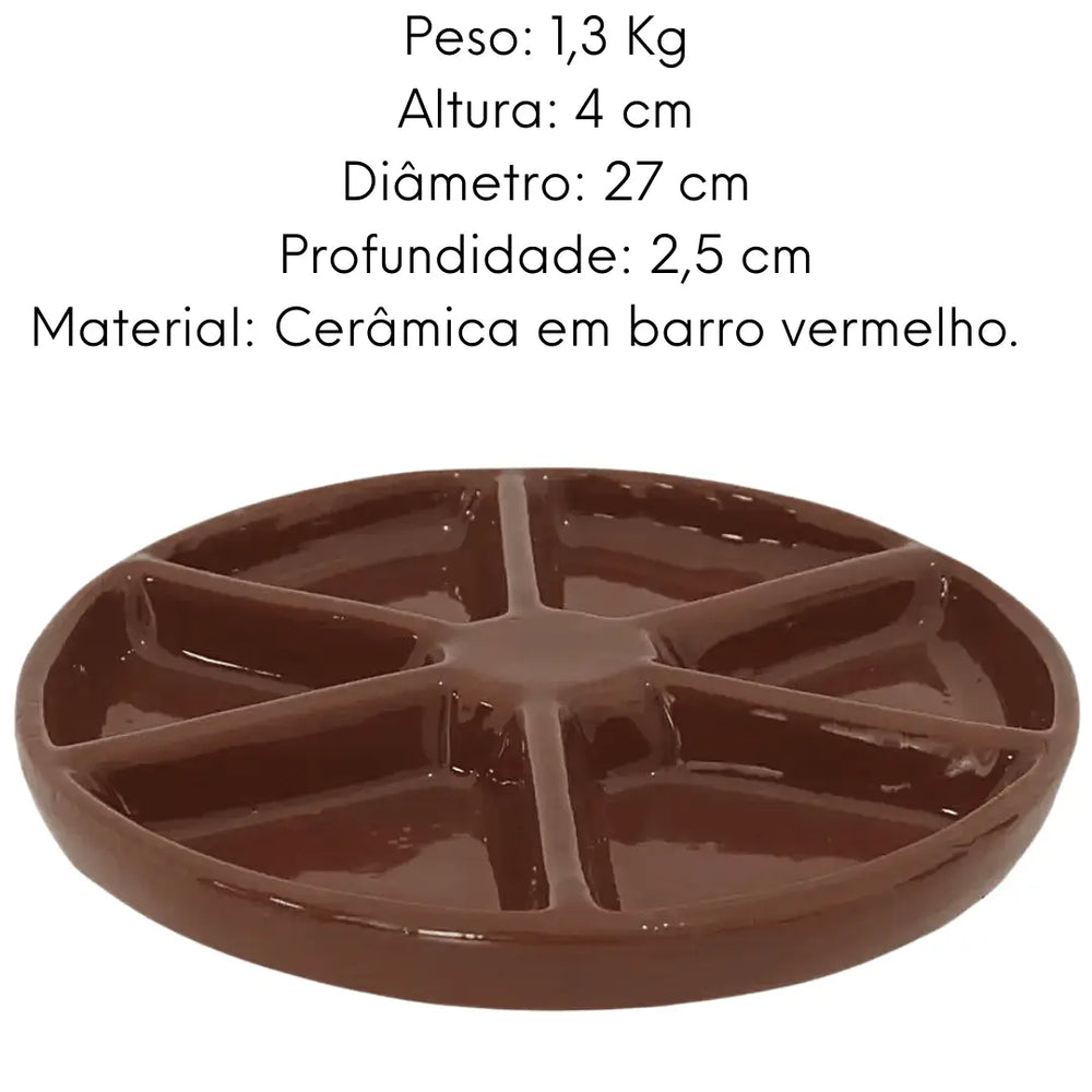 Petisqueira 6 Divisões Em Cerâmica Motta Petisco Porções Motta