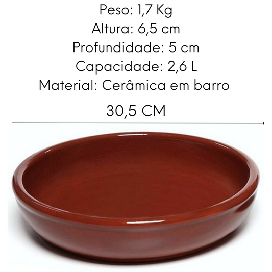 Prato Barro Grande Fundo 30cm Motta Feijoada Buffet Bistrô 2,6L