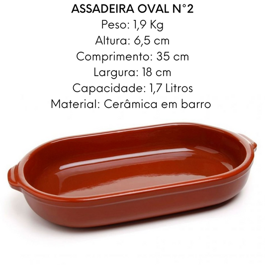 Assadeira N° 2 de Barro 1,7L