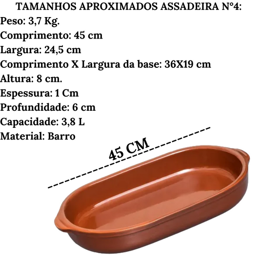 Assadeira N° 4 Barro 3,8L