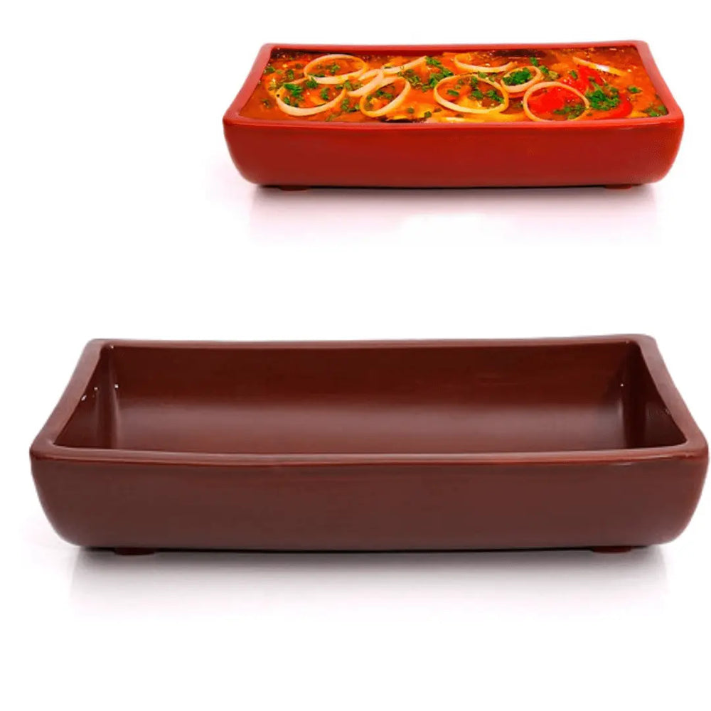 Travessa Telha De Barro P/ Peixe Camarão 32cm Servir Buffet 1,9L Motta