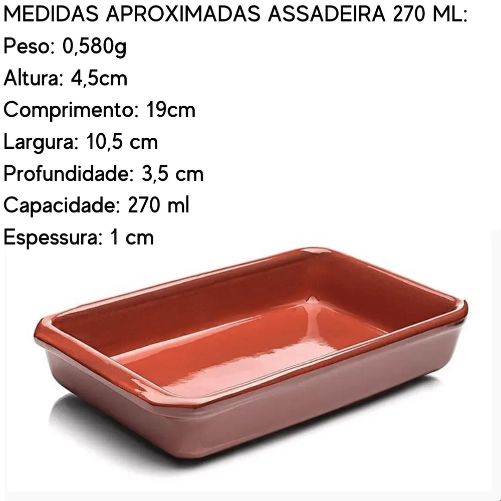 Assadeira Principado Retangular 270ml Motta