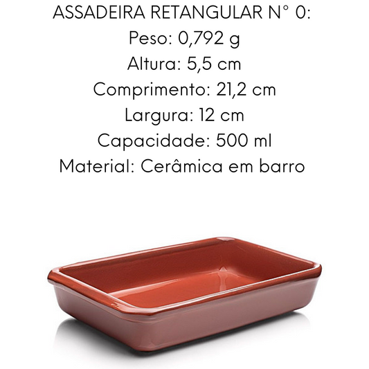 Assadeira Principado N°0 Barro Pequena 500ml