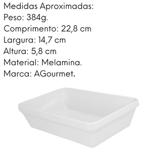 Travessa Retangular Funda 22,8 cm Melamina Gourmet Mix