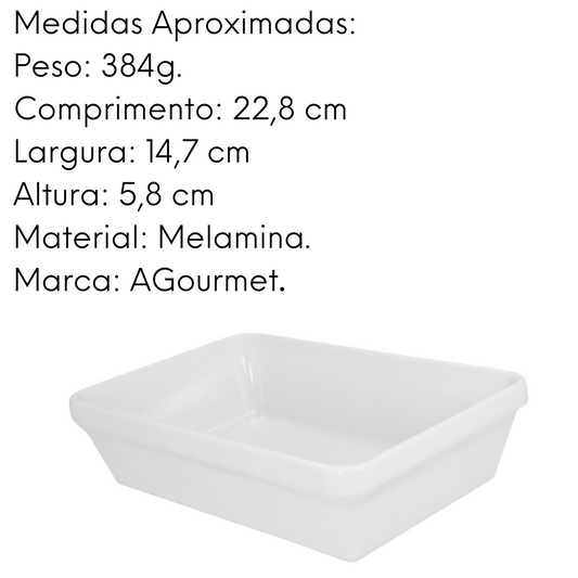 Travessa Retangular Funda 22,8 cm Melamina