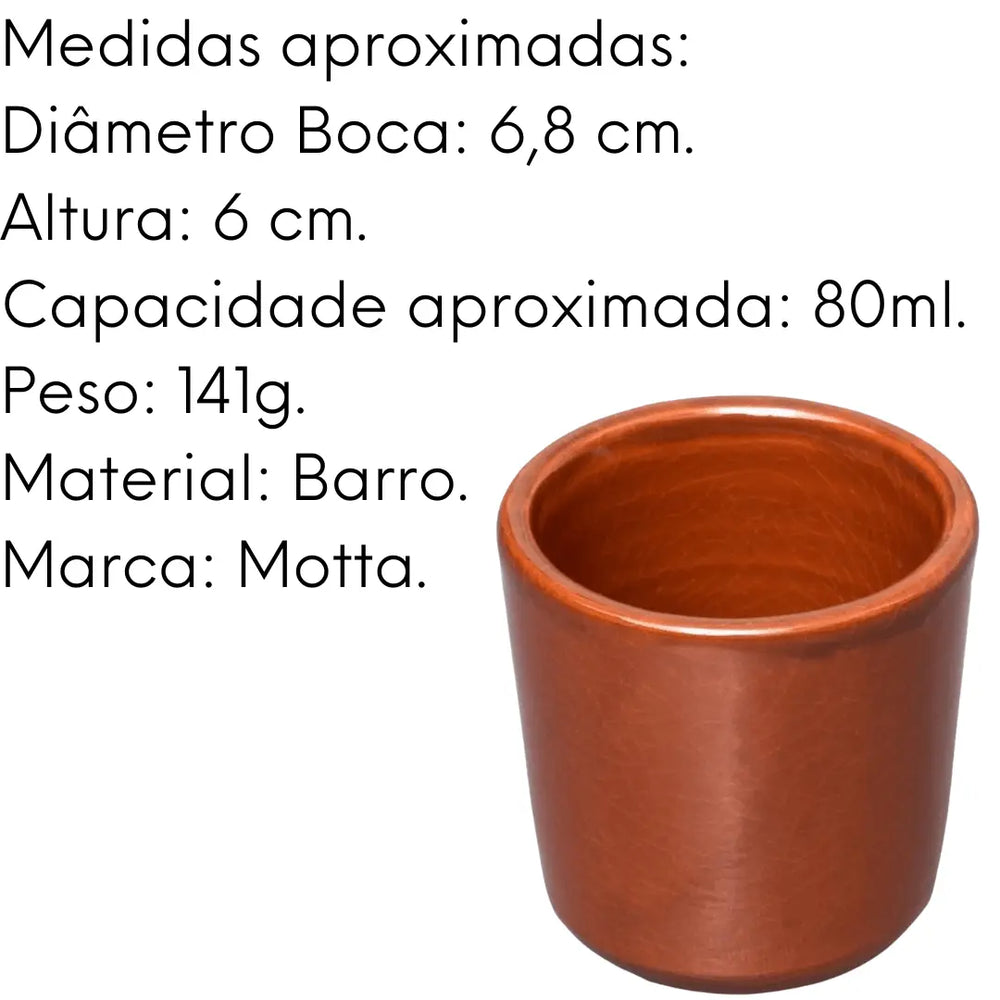 Copo de barro artesanal 80 ML Motta