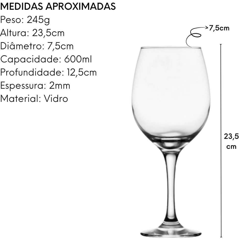 Taça Barone Degustação 600 ML Nadir