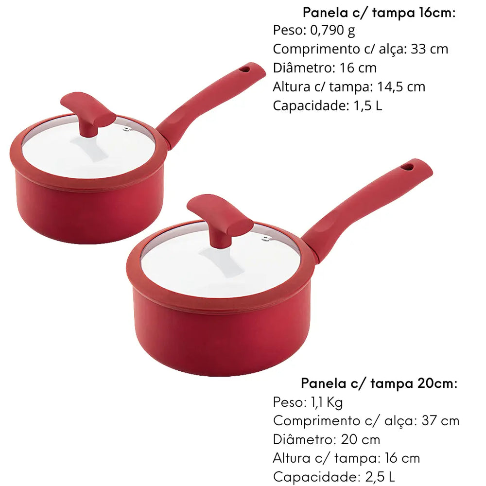 Conjunto de panelas Hercules 5 peças Hercules