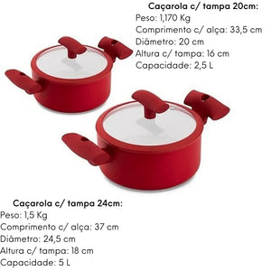 Conjunto de panelas Hercules 5 peças Hercules
