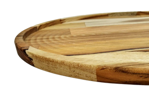 Tabua Oval Rebaixada Madeira Teca A Gourmet