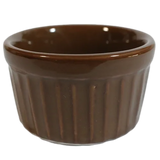 Ramekim Grande 200ml Canelado Marrom Porcelana BelaVista