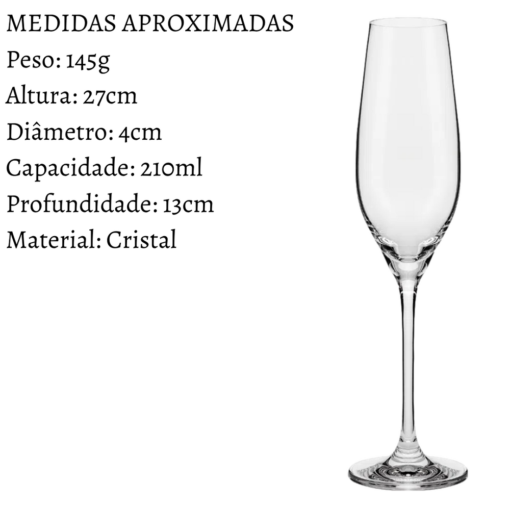 Taça Espumante Slim 210 ML Crystal Oxford