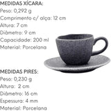Xicara Cha C/ Pires 200ml Linha Ryo Granito Oxford Oxford