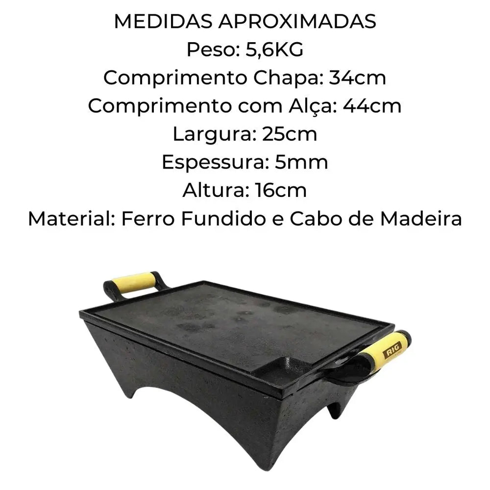 Bifeteira Rechaud Chapa Ferro 1 Fogareiro RIG