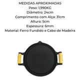 Chapa Bifeteira Lisa C/ 2 Alça 24cm RIG