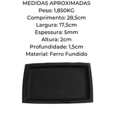 Tepan Chapa Ferro Fundido 28x18 Cm Assar Servir