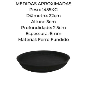 Chapa prato de ferro fundido Tepan Redonda 22cm RIG