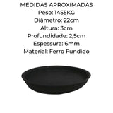 Chapa prato de ferro fundido Tepan Redonda 22cm