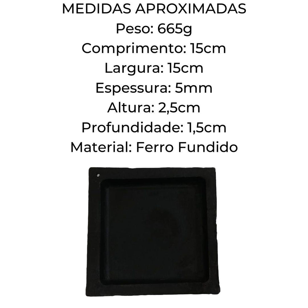 Tepan Mini Chapa Ferro Fundido 15x15cm RIG