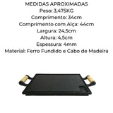 Chapa Fritadeira Lisa 25x35cm 2 Alças Churrasco RIG