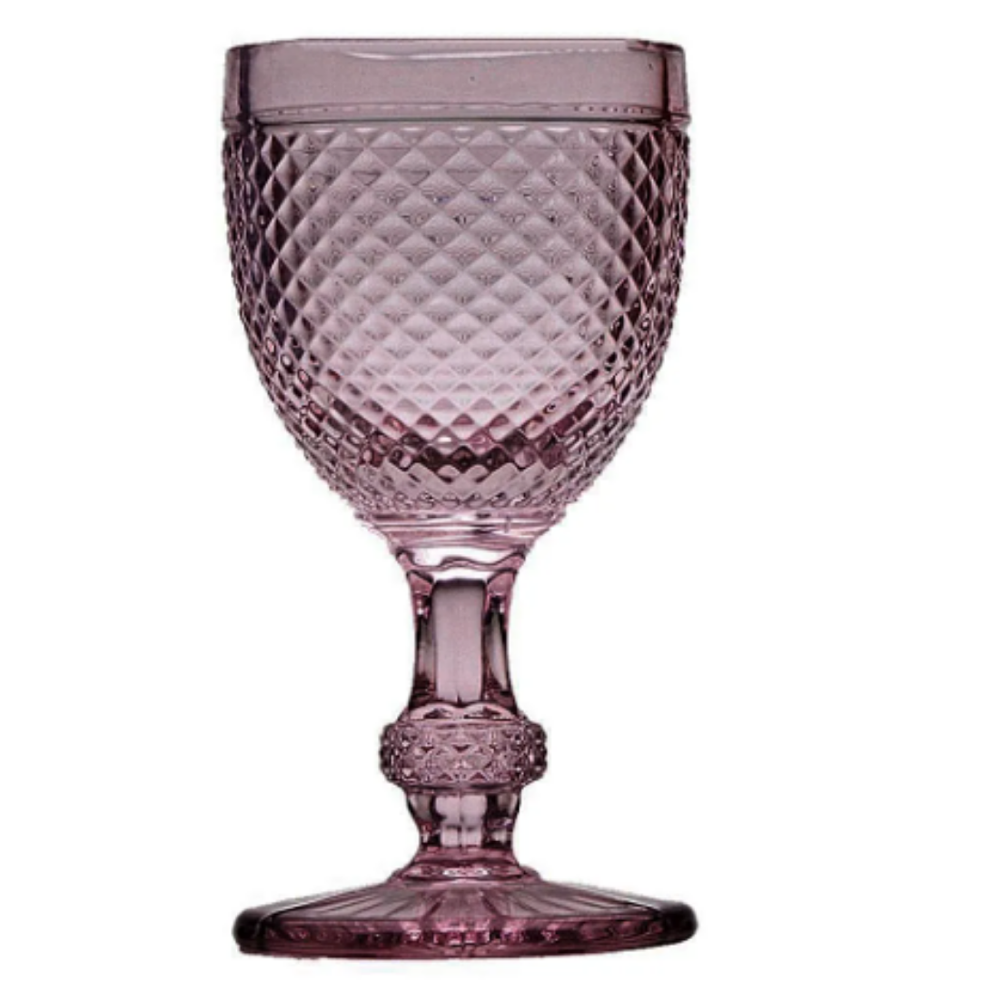 Taça De Vinho Bico De Jaca Lilás 235ml Vidro Lyor