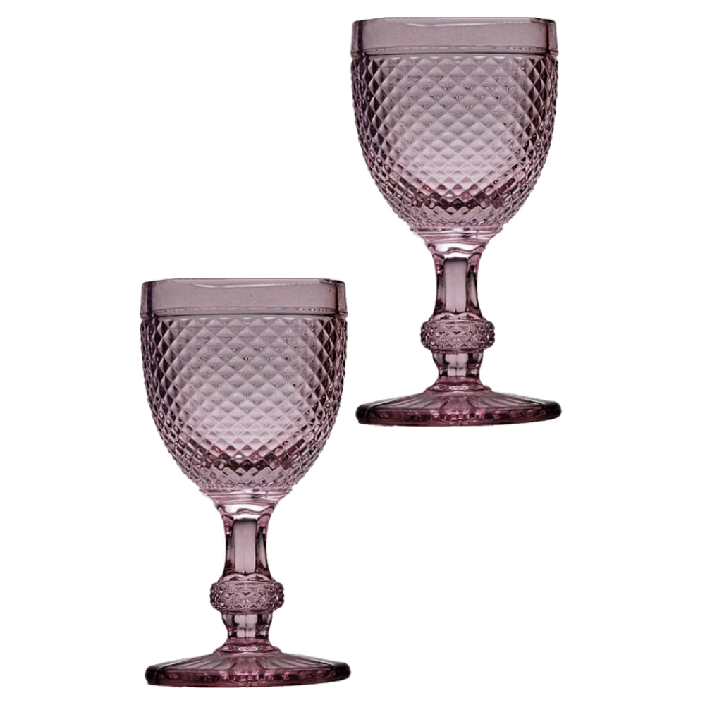 Taça De Vinho Bico De Jaca Lilás 235ml Vidro Lyor