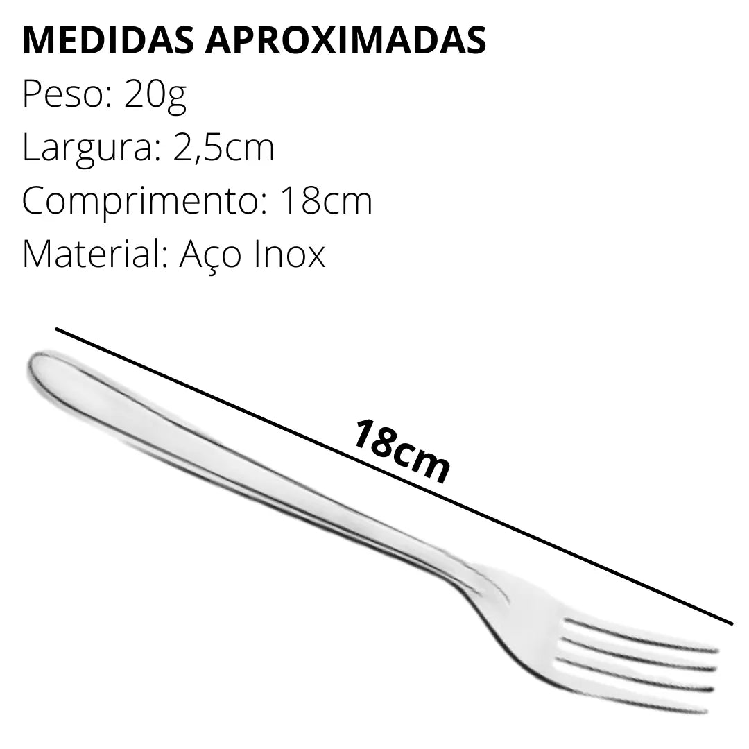 Garfo de mesa Oriente em Aço Inox com 18 cm. Oriente