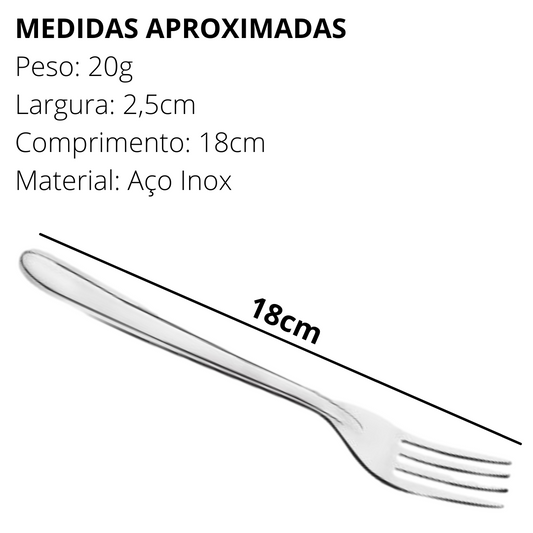 Garfo de mesa Oriente em Aço Inox com 18 cm.