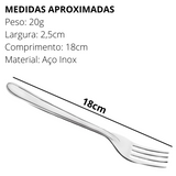 Garfo de mesa Oriente em Aço Inox com 18 cm.