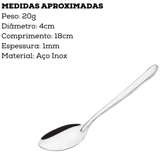 Colher de mesa Oriente em Aço Inox com 18 cm.