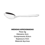 Colher de Café Oriente em Aço Inox com 8,5 cm.