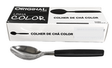 Colher Chá Color 13,5 Cm Cabo Plastico Preto