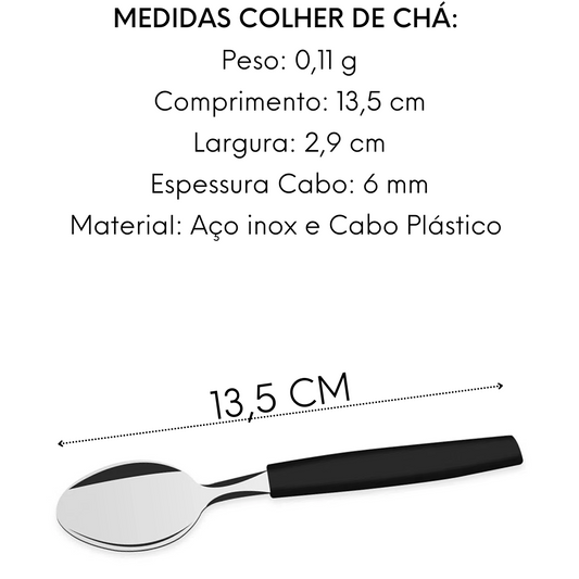 Colher Chá Color Preto