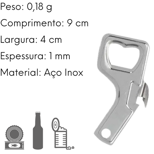 Abridor Garrafa 10cm Aço Inox