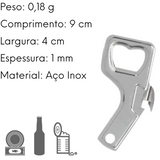 Abridor Garrafa 10cm Aço Inox