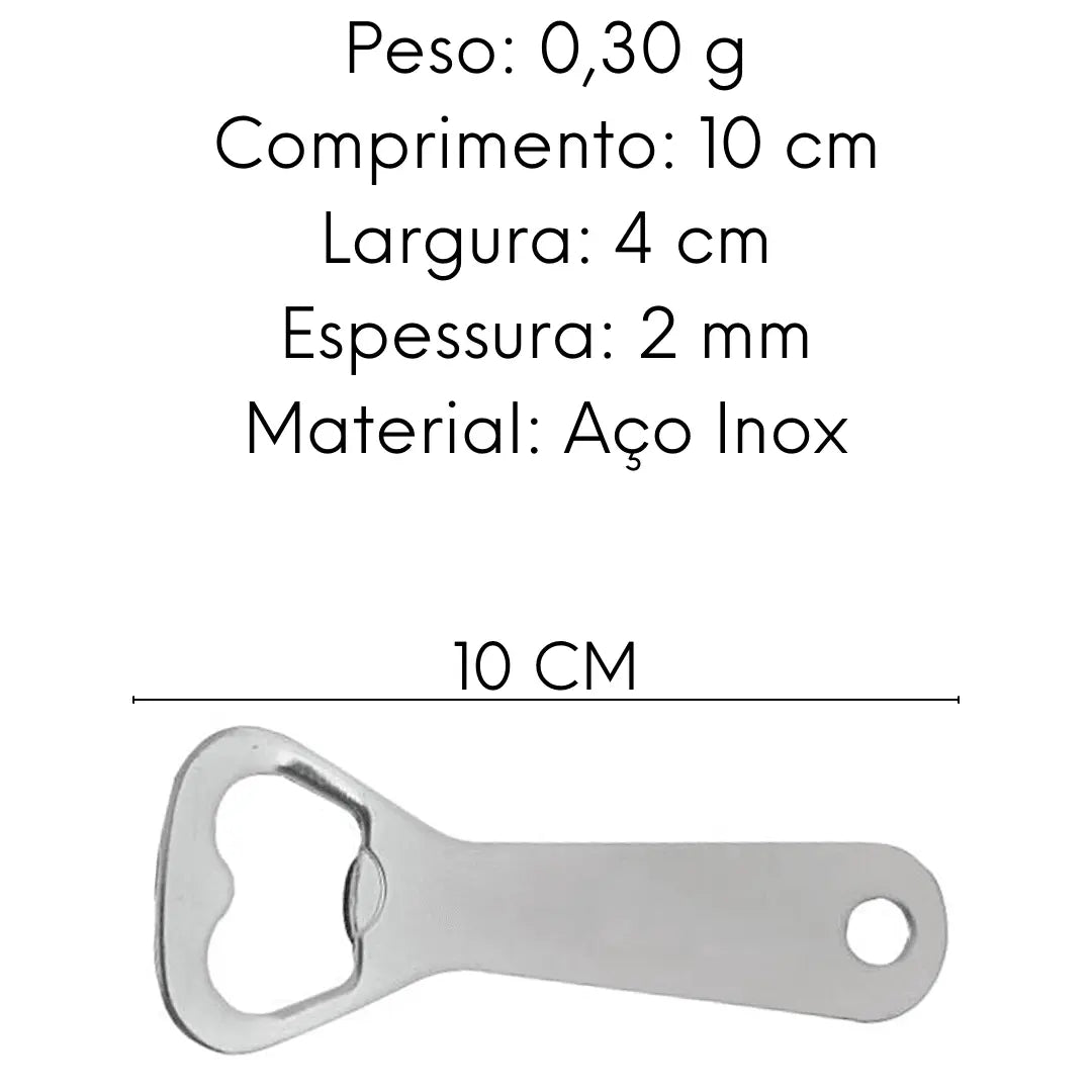 Abridor Garrafa Aço inox 10cm Original