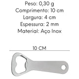 Abridor Garrafa Aço inox 10cm Original