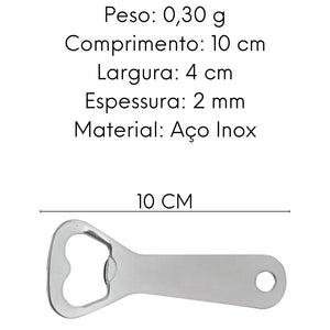 Abridor Garrafa Aço inox 10cm Original