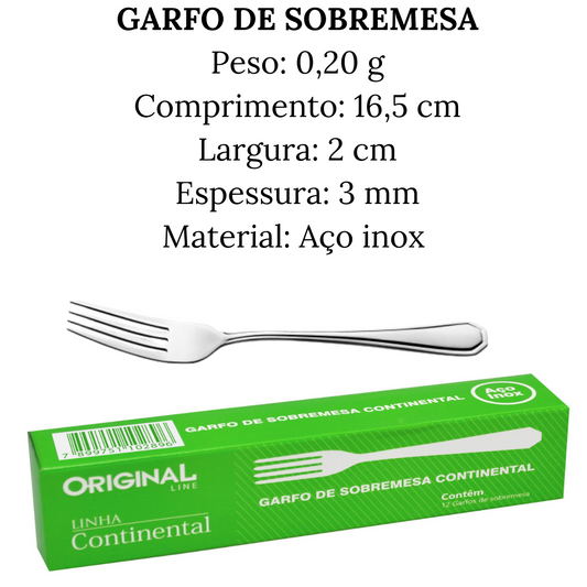 Garfo de Sobremesa Continental