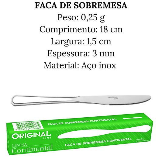 Facas de Sobremesa Continental