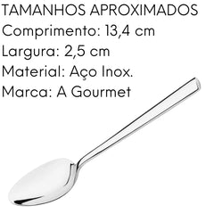 Colher de Chá Mykonos em Aço Inox com 13,4 cm. Mykonos
