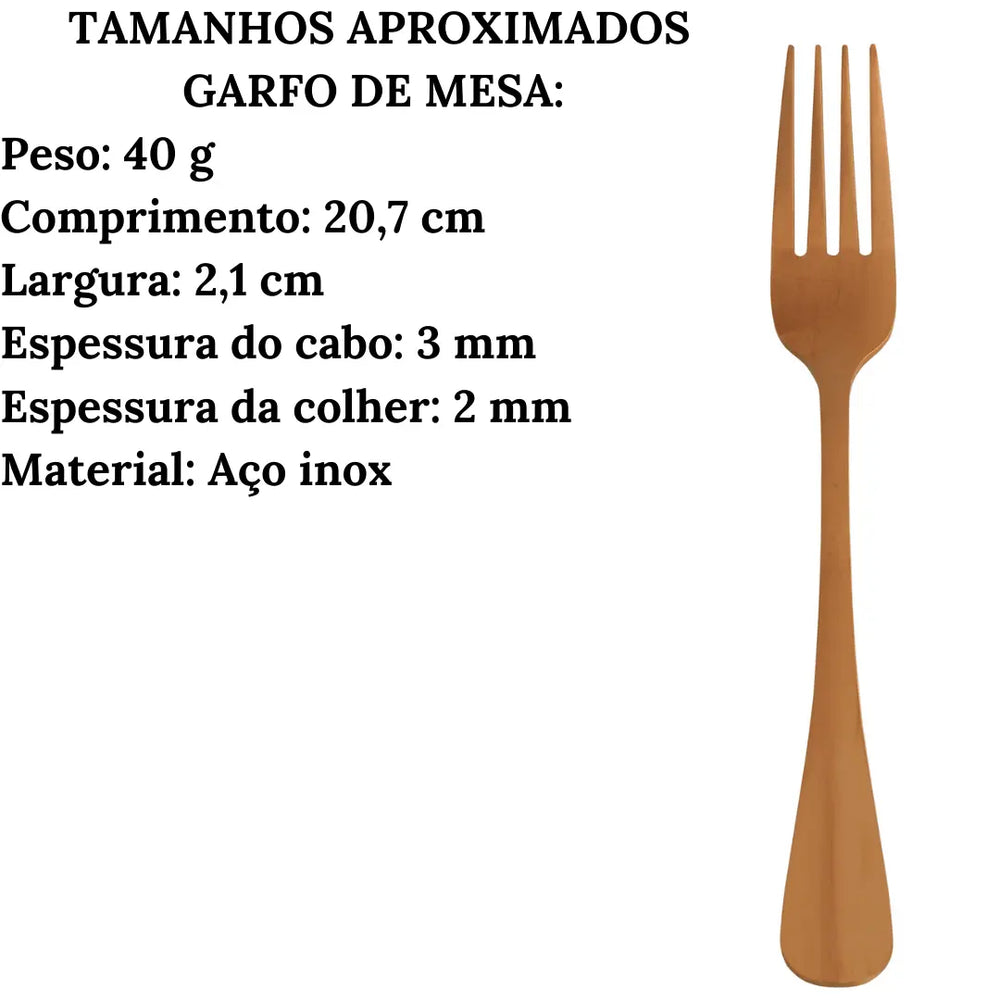 Faqueiro Talher Mesa E Chá Positano Rose Inox 24pçs Lyor