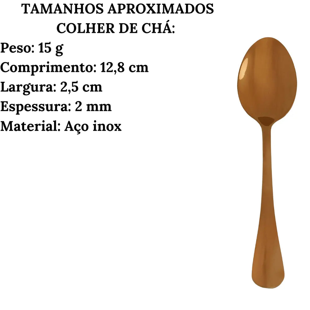 Faqueiro Talher Mesa E Chá Positano Rose Inox 24pçs Lyor