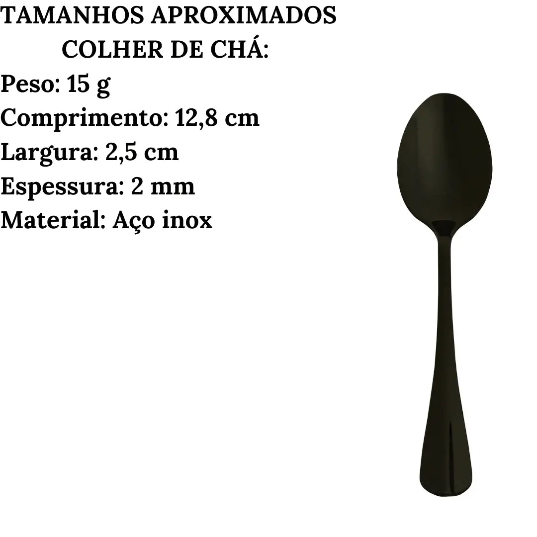 Faqueiro Positano Preto 24pçs Lyor