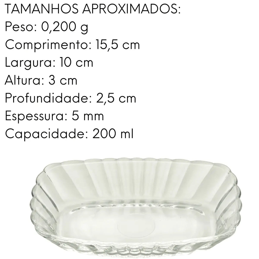 Travessa Waves 15cm Vidro Decorado Sobremesa Lyor