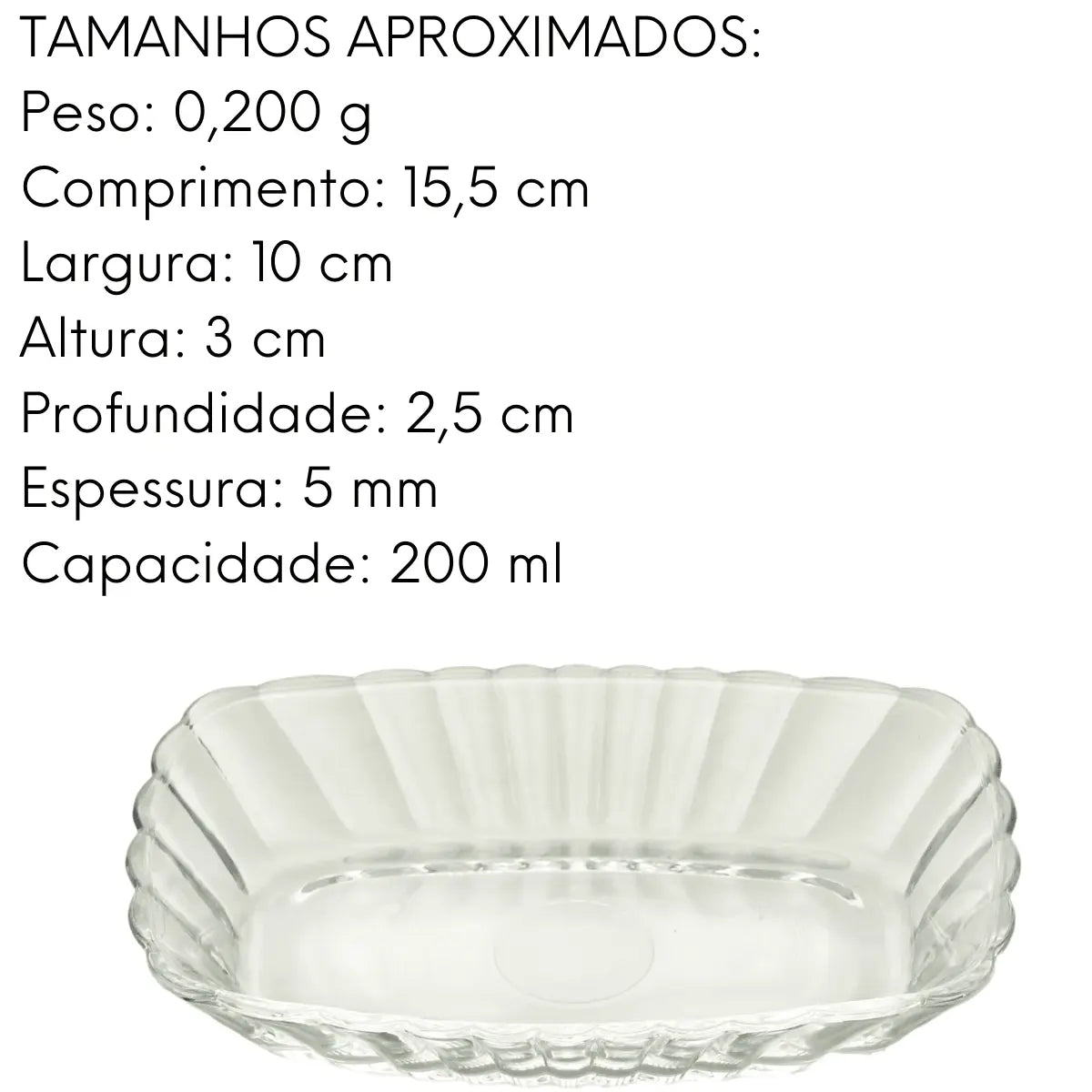 Travessa Waves 15cm Vidro Decorado Sobremesa Lyor