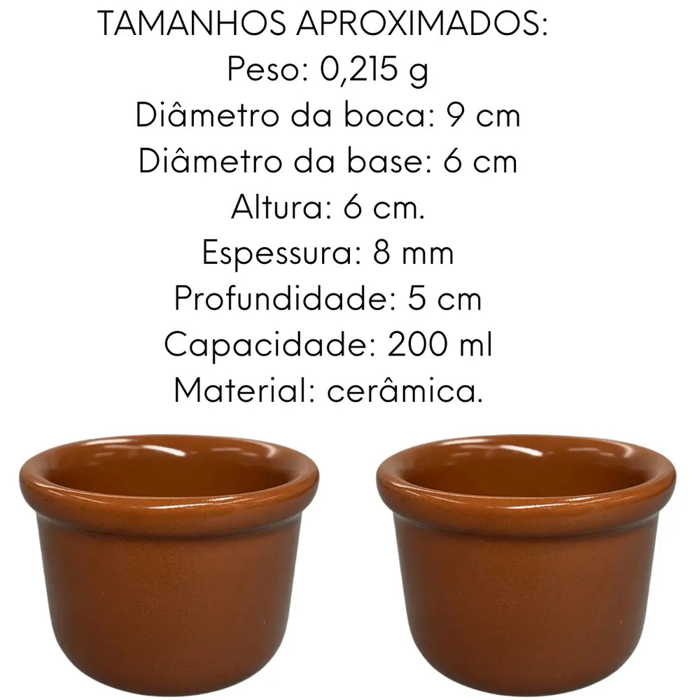 Cumbuca Molheira 200ml N°18 Refrataria Feijoada Bela Porcelana