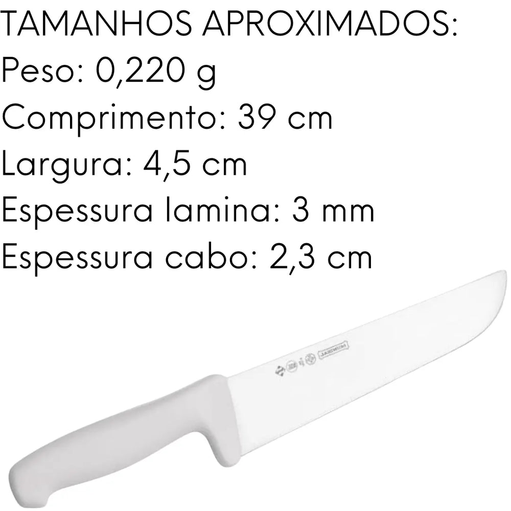 Faca De Cozinha 10'' Branca Mundial Hercules