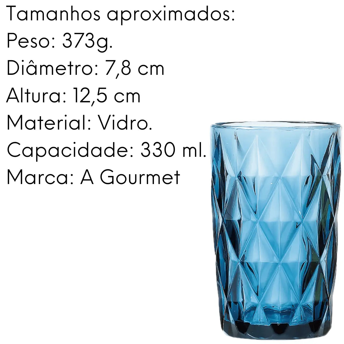 Copo Alto Diamond Azul 330 ml. Lyor